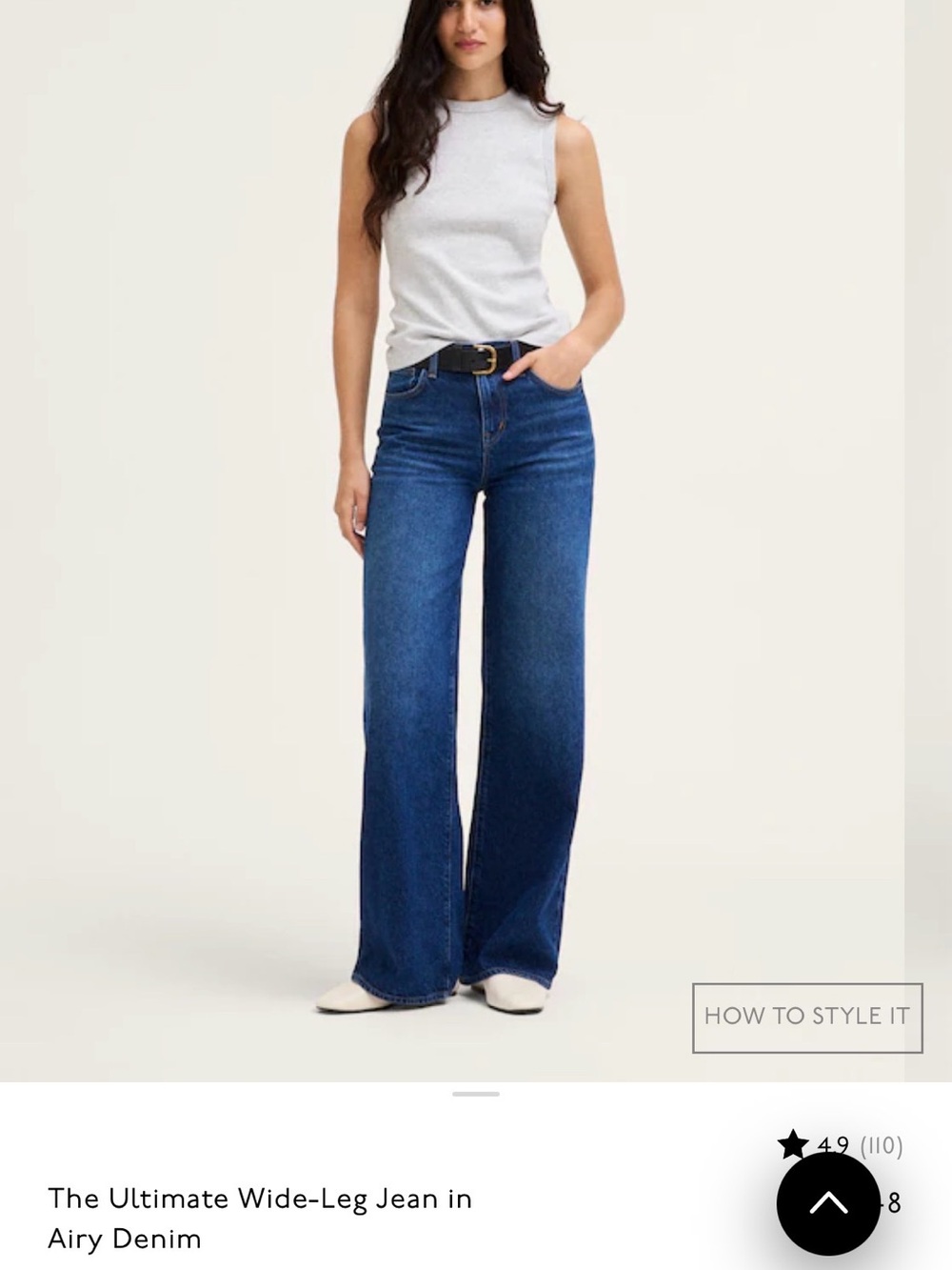 NWT Madewell Size 26 The Ultimate Wide-Leg Jeans in Airy Denim - Bedford Wash